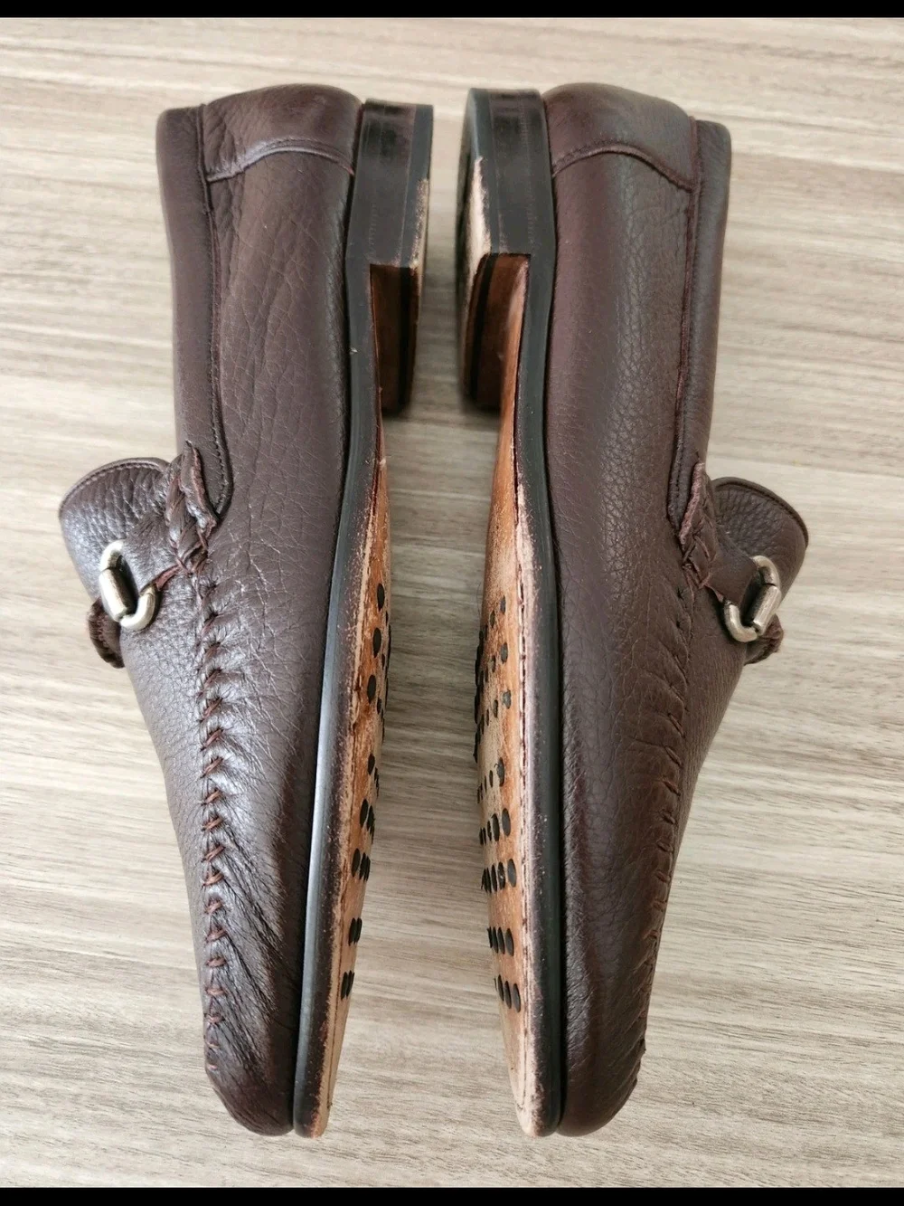Sandro Moscoloni Brown Leather Bit Slip-On Dress Shoes Men's Sz 10 Made In Spain